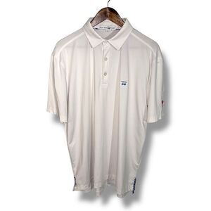 Bald Head Blues White Performance Golf Polo Shirt Size L